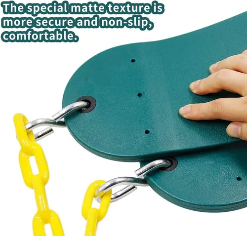 Miniatura 4 de Take Me Away Asiento de columpio resistente con cadena de 66 pulgadas recubierta de plástico, accesorios de repuesto para juego de columpio al aire