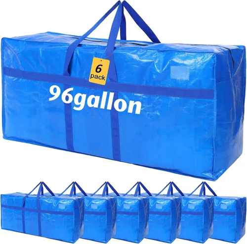 Miniatura 36 de 4 Piezas Bolsas de Mudanza Grandes con Cremallera y Asas Bolsas de Lona Tipo Duffle Plegables de Almacenamiento Extra Resistentes Extra Grandes