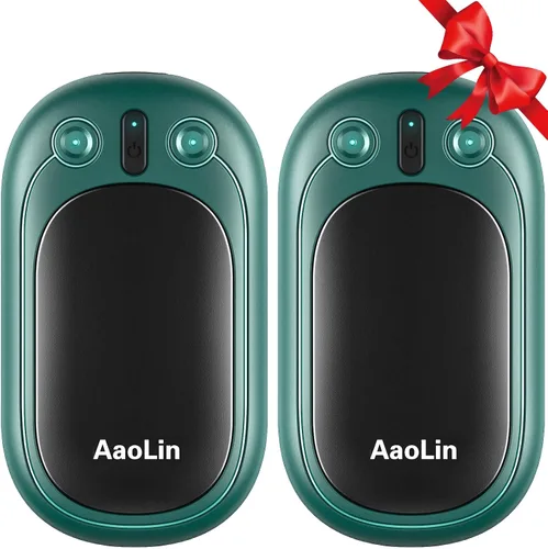 AaoLin - Calentadores de manos recargables AI, paquete de 2 calentadores de manos eléctricos reutilizables, calefacción de 12 horas de duración,