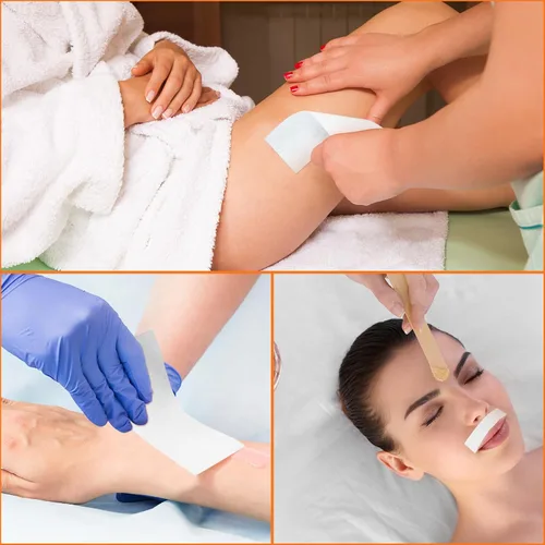 Miniatura 6 de Blulu 400 tiras de cera no tejidas para todo tipo de piel, depilación facial y corporal, tiras de papel encerado para piernas, pecho, espalda, área