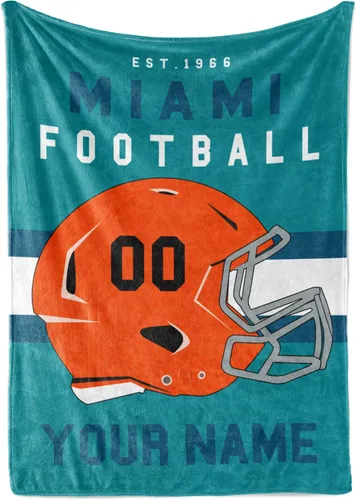 Miniatura 32 de Manta personalizada para fanáticos del fútbol americano – Se envía al día siguiente – Hecha en Estados Unidos – Manta de vellón personalizada