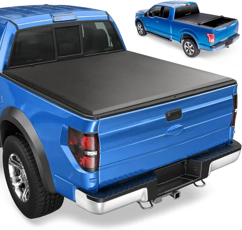 Miniatura 7 de Cubierta rígida de tres pliegues para caja de camioneta Ford F-150 2015-2025, F-150 Lightning 2022-2025, caja de 5.6 pies y 67.2 pulgadas