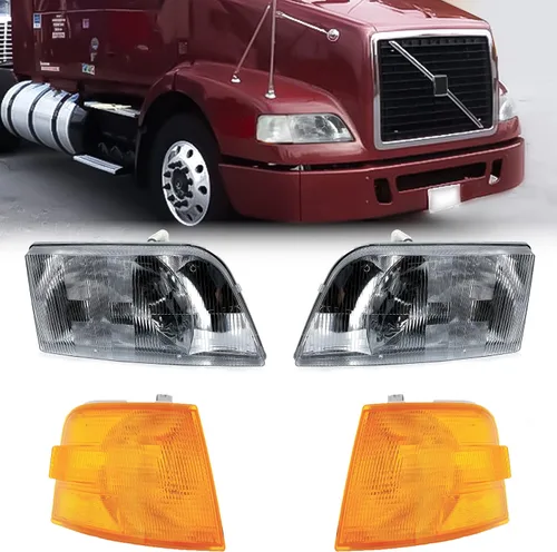Miniatura 11 de Torque Reemplazo del lado izquierdo del conductor del faro delantero para Volvo VNM 1999-2017 y 1996-2003 VN VNL semi camiones ensamblaje DOT SAE