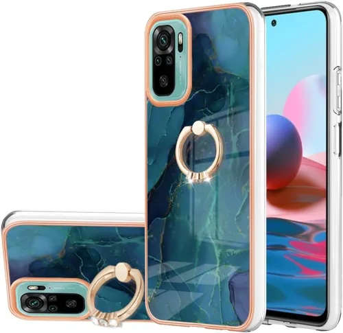 Miniatura 7 de XYX Case Compatible with Xiaomi Redmi Note 10s, TPU Marble Shockproof Bumper Slim Full-Body Protective Phone Case Cover with 360 Rotating Ring