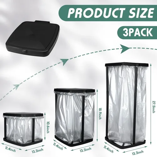 Miniatura 2 de Vicenpal Soporte portátil para bolsas de basura plegable, cubo de basura expandible para exteriores, accesorios de campamento para interiores
