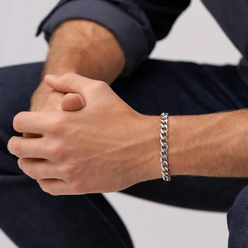 Miniatura 5 de Fossil Men's Plated Stainless Steel Engravable Personalized Gift ID, Chain or Cuff Bracelet for Men