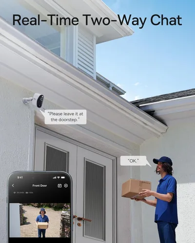 Miniatura 9 de Baseus Cámaras de seguridad solares inalámbricas para exteriores, kit de 2 cámaras N1 con panel solar 3W, cámara de visión nocturna a color 2K
