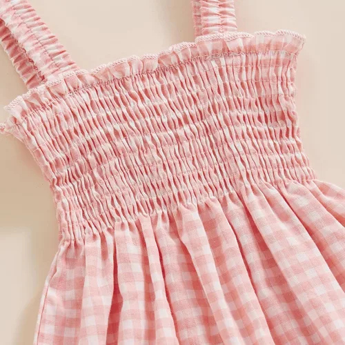 Miniatura 4 de Conjunto de ropa de verano sin mangas para bebé recién nacida, con volantes y cuello halter