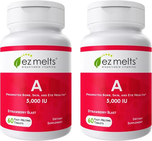 Miniatura 10 de EZ Melts Vitamina A - Suplemento para la salud de la piel, los ojos y los huesos - Apoya el sistema nervioso saludable - Sin sabores artificiales
