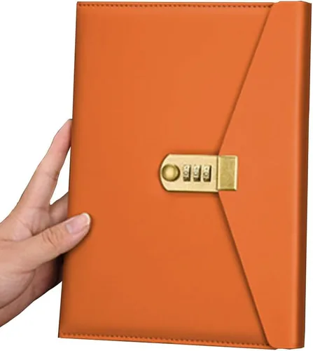 Miniatura 3 de ARRLSDB Lock Diary Leather Journal Writing Notebook Planner Organizer Digital Password Notebook Locking Personal Diary (Black)