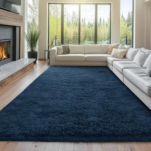 Miniatura 23 de Topmaxcs Alfombra de Área de Pelo Largo Negro para Dormitorio: 8x10 Alfombras de Área de Pelo Largo Esponjosas para Sala de Estar- Alfombras