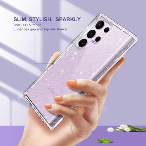 Miniatura 8 de ULAK Compatible con Funda para Samsung Galaxy S23 Ultra 5G, Resistente de Servicio Pesado a Prueba de Golpes Híbrida Parachoques de TPU Suave Brillo