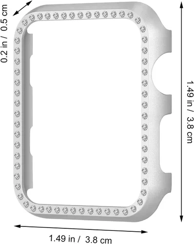 Miniatura 2 de Aleación de aluminio brillante Rhinestone Smartwatch Funda protectora parachoques para serie Sport Edition Plata