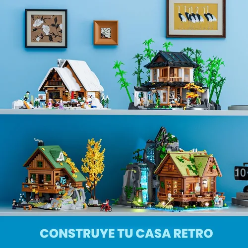 Miniatura 7 de Lumibricks Waterfall-Cabin Lighting - Juego de 2539 piezas de luz LED retro de cascada para adultos y coleccionistas de edificios de arquitectura