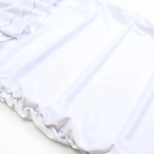 Miniatura 5 de Bhome Vestido de maternidad con hombros descubiertos, vestido de verano para baby shower, vestido de embarazo con doble volante, para sesión de fotos