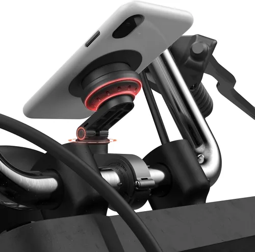 Soporte de teléfono para motocicleta, soporte para teléfono celular con módulo amortiguador de vibraciones, soporte de manillar de bicicleta frontal