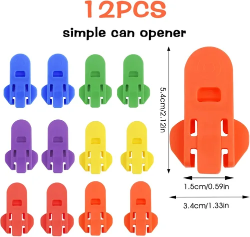 Miniatura 3 de Abeillo Abrelatas manual de 12 piezas, abrelatas de latas de cerveza de soda, herramienta de abridor de anillos superiores, a prueba de fugas