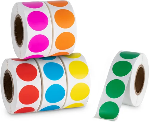 Hoewina 3000 Pegatinas de Puntos de Colores, Etiqueta Adhesiva de 1" Etiquetas Redondas de Codificación por Colores Etiquetas de Puntos Circulares