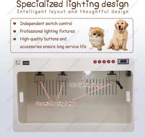 Miniatura 3 de Incubadora de cachorros recién nacidos, monitoreo en tiempo real de la temperatura y la humedad, sistema de calefacción mejorado con lámpara