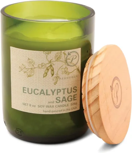 Miniatura 14 de Paddywax Eco Green Collection - Vela de mezcla de cera de soja en tarro de vidrio, aroma a limón Meyer, recipiente verde con tapa de madera, 8 onzas