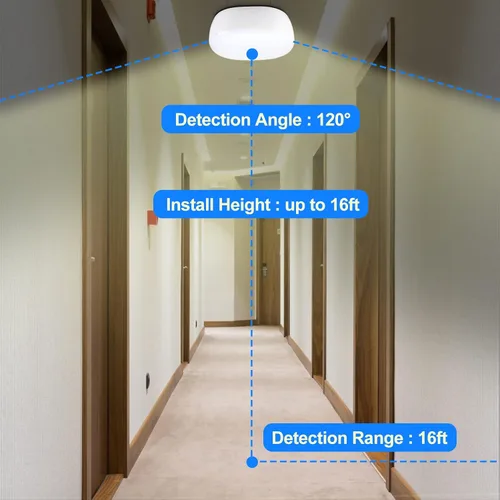 Miniatura 7 de Luz de techo LED con batería inalámbrica con sensor de movimiento, 300 lúmenes, 5 W, para interiores y exteriores, armario, despensa, escalera