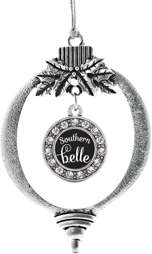 Miniatura 238 de Inspired Silver - Twin One - Adorno festivo de Navidad de plata - Adorno festivo de árbol de Navidad con dije de círculo y circonita cúbica