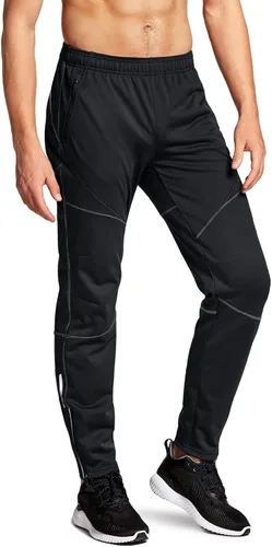 TSLA - Pantalones deportivos de ciclismo antiviento y térmicos para hombre, forrados de vellón, para exteriores, para el invierno y clima frío, para
