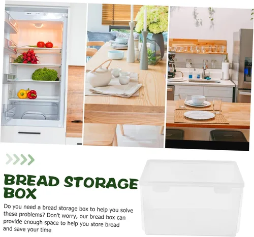 Miniatura 3 de Recipiente hermético para almacenamiento de pan, soporte para pan de cocina, organizador para caja de frescura para refrigerador y encimera