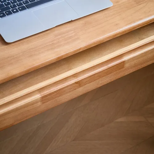 Miniatura 4 de Escritorio de madera maciza de 40"x24" con cajones, escritorio de escritura de madera para espacios pequeños, escritorios de oficina en casa