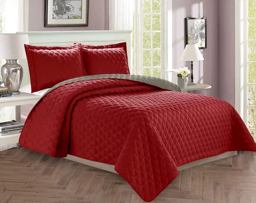Miniatura 10 de Elegant Comfort Juego de colcha de lujo de 3 piezas con diseño de diamante acolchado con fundas de almohada, peso pesado para todas las estaciones
