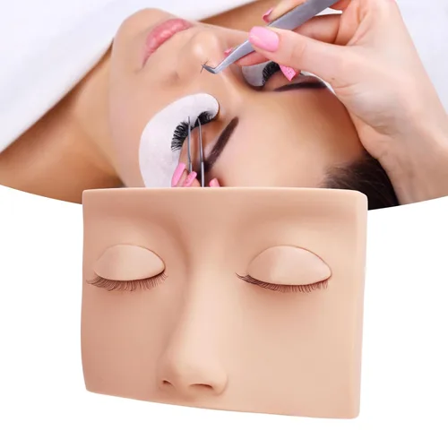 Miniatura 3 de Cabeza de maniquí de pestañas, cabeza de maniquí de pestañas de repuesto de silicona extraíble, extensión de pestañas, práctica de entrenamiento
