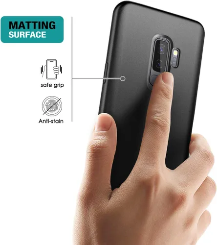 Miniatura 4 de SURITCH Funda para Samsung Galaxy S9 Plus, [protector de pantalla integrado] negro mate duro protección de cuerpo completo, a prueba de golpes