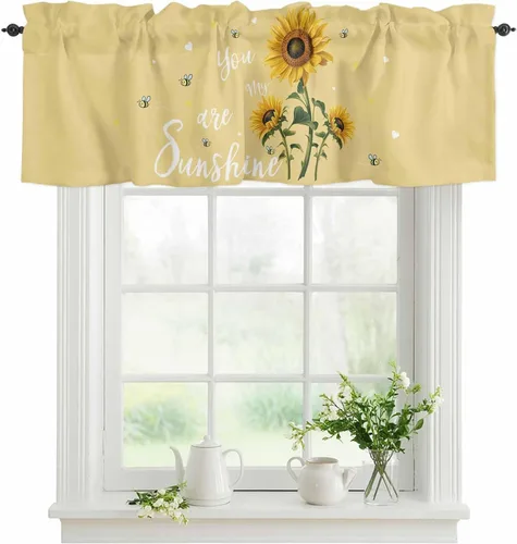 Miniatura 11 de Cenefa de amarre para ventanas, cortinas de cocina con textura de vaca, cenefas con bolsillo para barra, tratamientos cortos, textura animal, cenefa