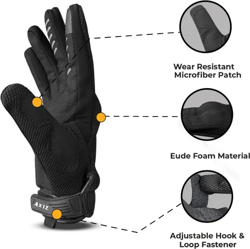 Miniatura 4 de AXIZ Guantes de motocicleta para hombres y mujeres, guantes de ciclismo protegidos para pantalla táctil para MTB BMX, motocross, carreras