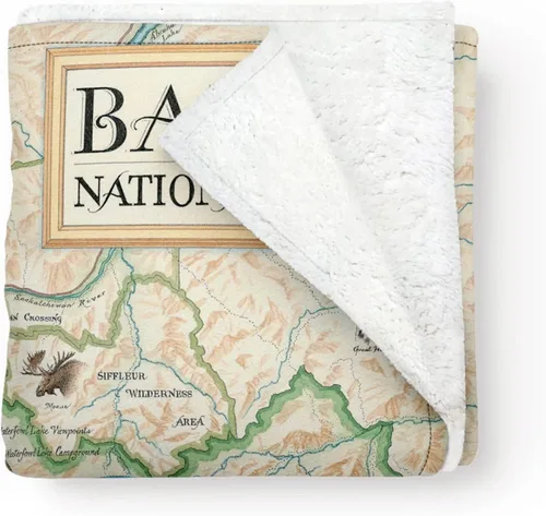 Miniatura 10 de Xplorer Maps Manta de forro polar del Parque Nacional Acadia Manta de 58 x 50 pulgadas Arte original dibujado a mano