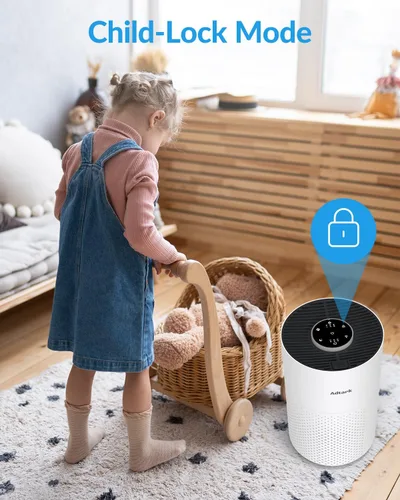 Miniatura 7 de Purificadores de aire para el dormitorio del hogar, filtro de aire ADTARK con filtro 3 en 1, modo de sueño y función de aroma, 3 modos de luz
