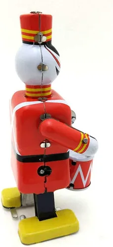 Miniatura 4 de Charmgle Juguete de estaño de cuerda para caminar robot baterista figura juguete, colección para adultos, juguete de relojería, recuerdo de fiesta