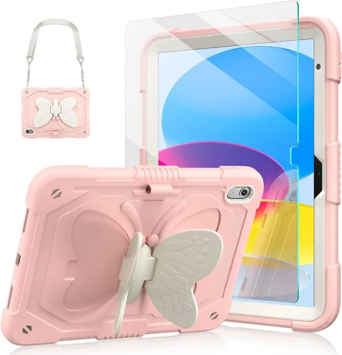 Miniatura 11 de Ambison Funda para iPad de 9ª/8ª/7ª Generación de 10.2 pulgadas con Protector de Pantalla de Vidrio, Cubierta Protectora Resistente a Prueba