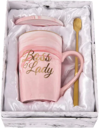 Taza de café Boss Lady para mujeres, regalos Boss Lady para mujer jefa, taza de café de apreciación para jefa, taza para el día de la jefa, taza