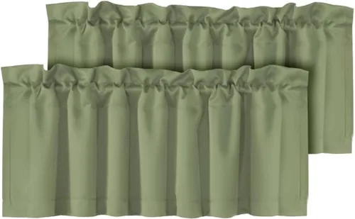 Miniatura 20 de H.VERSAILTEX - Cenefa térmica para ventana con dobladillo para barra, para oscurecer las habitaciones; ideales para la cocina, 52” x 18” Gris paloma