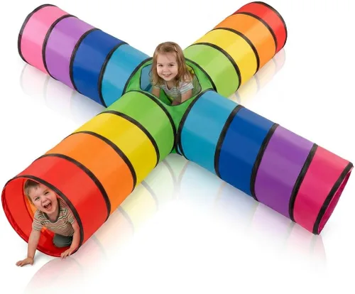 Miniatura 12 de Tienda de campaña desplegable de 3 piezas: 1 túnel de gateo + 2 tiendas de campaña: tiendas de campaña para niños, niñas, bebés y niños pequeños