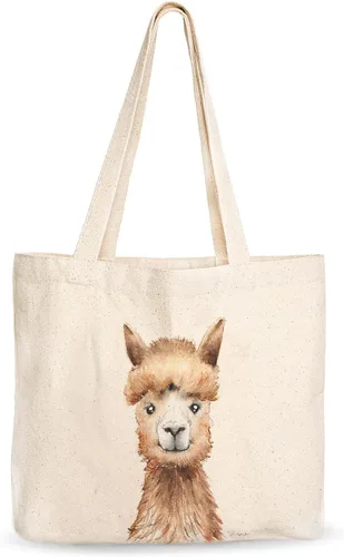 Miniatura 15 de Bolsa de lona, diseño animal, refuerzo resistente, 100% algodón natural, para compras, comestibles, computadora portátil., XL, Bolso grande de lona