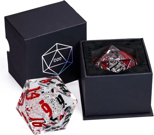 Miniatura 2 de 55mm 20 Caras DND Dados, Dados D20 D&D Poliédricos Grandes con Caja de Regalo para Dungeons and Dragons, Juegos de Mesa RPG