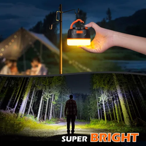Miniatura 2 de Yonktoo Linterna de camping recargable, 300 horas de funcionamiento, 6400 mAh, IPX5 impermeable para tienda de campaña para camping, senderismo
