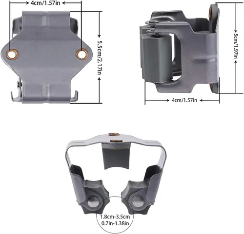 Miniatura 5 de 3-H Soporte para trapeador y escoba de gran tamaño para colgar 2.2 lbs extra, paquete de 10 soportes de pared para colgar y organizar rastrillo