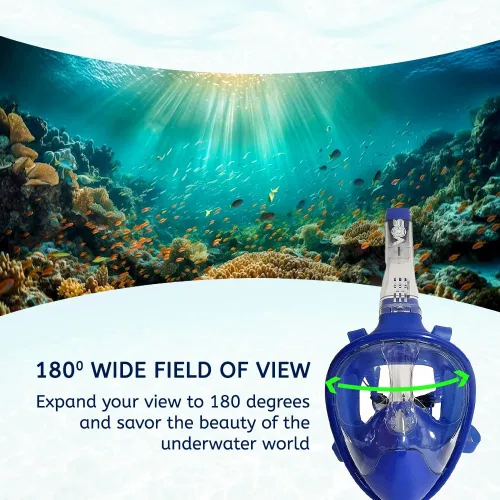 Miniatura 7 de VOS Full Face Snorkel Mask for Kids and Adults 180°Panoramic View/Anti-Fog/Anti-Leak Scuba Mask with Camera Mount Snorkeling Gear for Adults