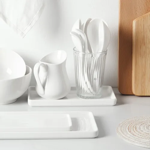 Miniatura 3 de Gurygo Juego de 2 Jarras para Crema de 8 onzas de Cerámica con Asa, Pequeño Contenedor Clásico de Leche Blanco, Jarra de Crema de Porcelana Fina