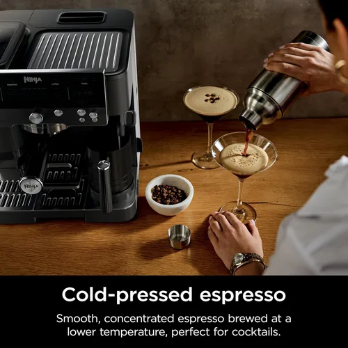 Miniatura 9 de Ninja Luxe Café Premier, máquina de café expreso, cafetera de goteo y preparación rápida en frío, molinillo integrado, manipulación asistida