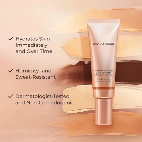 Miniatura 4 de Laura Mercier Hidratante tintado Light Revealer Iluminador natural de la piel con SPF 25: hidratación durante todo el día, cobertura ultra