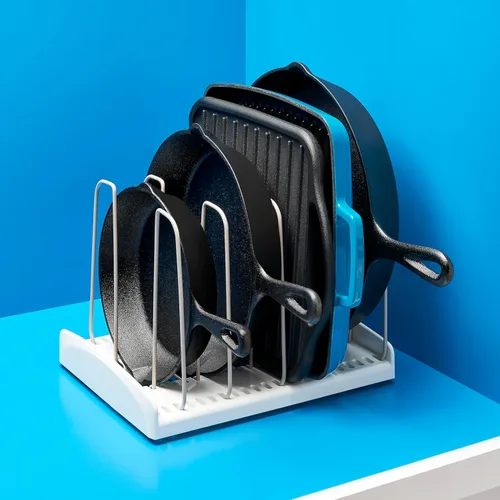 Miniatura 7 de YouCopia StoreMore Estante para Utensilios de Cocina con Alambres Altos de Acero, Organizador Ajustable para Sartenes y Tapas para Almacenamiento